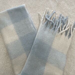 Steve Madden Blue and Cream Plaid Scarf